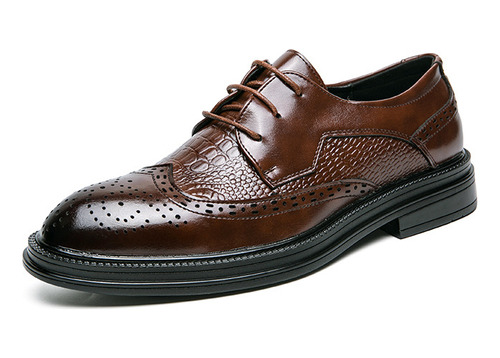 Zapatillas De Cuero Oxford Para Hombre Cordones