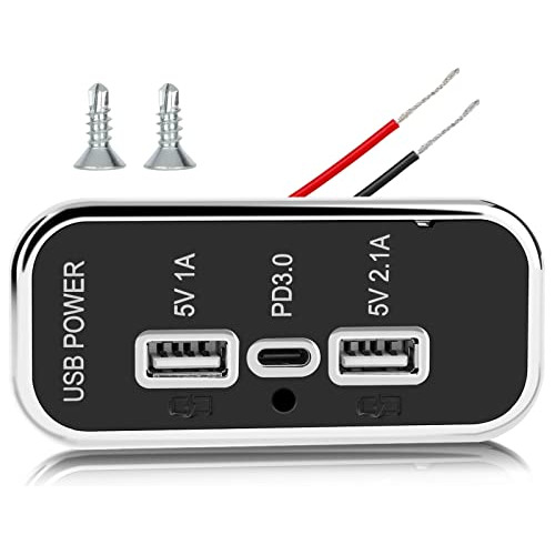 Salida Usb De 3 Puertos 12v, Puerto Usb Doble Tipo De 3...