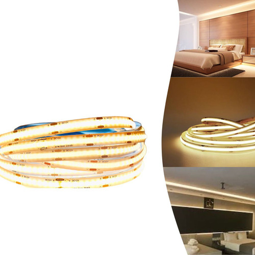 Fita Cob Super Led 5 Metros 320led/m Ip20 Alto Brilho Luz Branco Quente 3000k Sem Fonte Empório G
