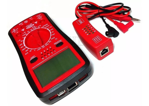 Imagen 1 de 4 de Multimetro Tester Digital Zurich Cables Red Usb Telefonía
