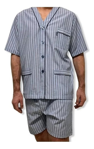 Pijama Hombre Prendido Adelante Manga Corta Silor Art 520