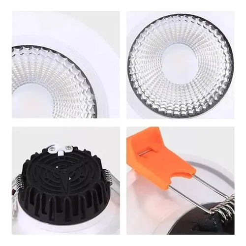Foco Panel Plafón Led Embutido 7w Redondo Luz Fría