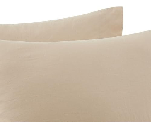 Funda De Almohada King En Mezcla De Algodón Y Lino Color Be