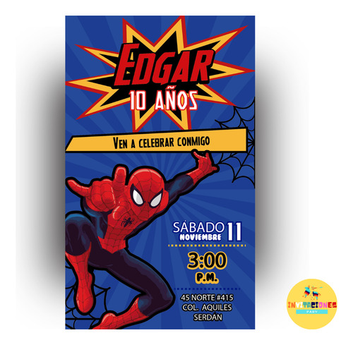 Invitación Digital Personalizada Spider Man