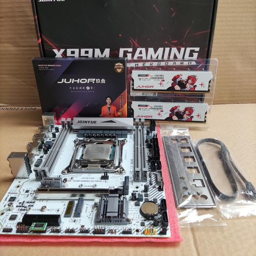 Kit Placa Mãe Jginyue C/tpm + Xeon E5 2680 V4 + 2x8 Gb Ram Branco