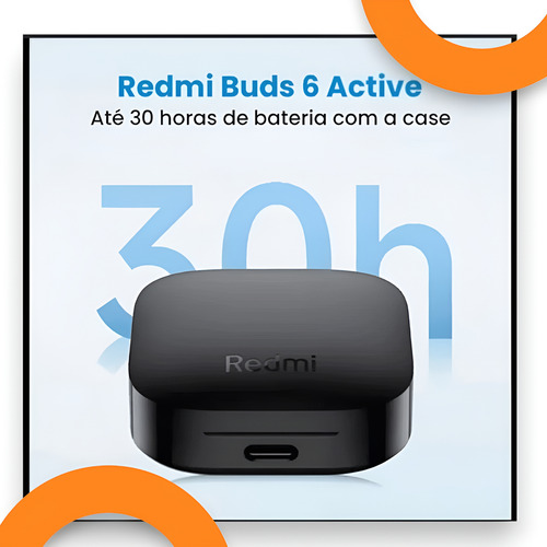Fone Xiaomi Redmi Buds 6 Active Bluetooth.