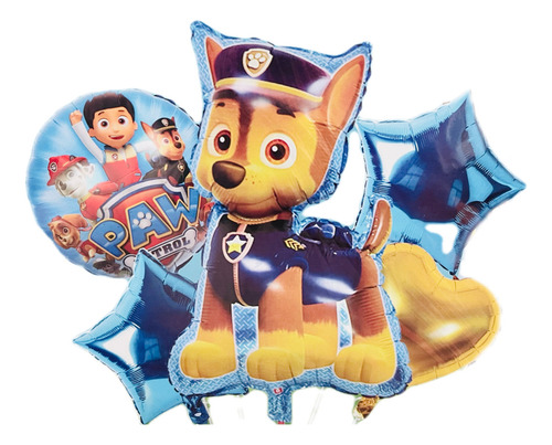 10 Globos De Paw Patrol Azul Adorno Kit Fiesta Metálico Elio