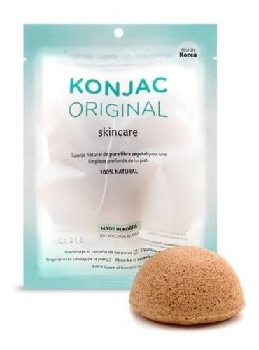 Konjac Esponja Facial Fina Arcilla Amarilla Francesa Natural