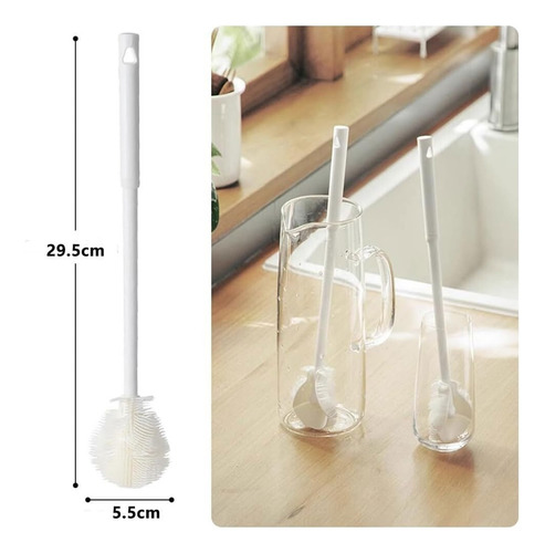 Cepillo De Silicona Para Botellas Con Mango Largo
