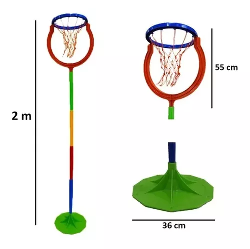 Aro De Basket De Pie Tenisol Incluye Red Y Pelota Basquet