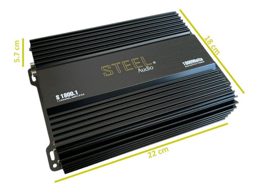 Amplificador Steel Audio S 1800.1 1800w 1ohm Clase D Color Negro