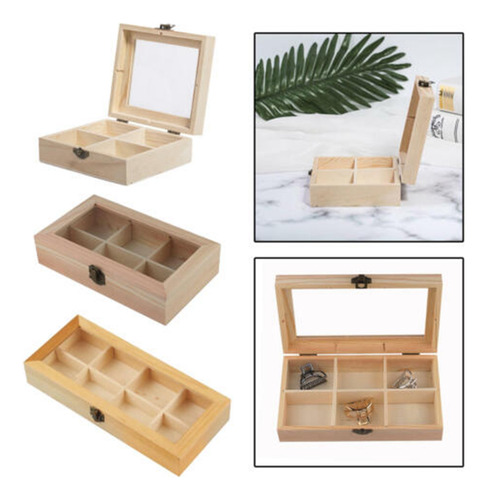 Caja Expositora De Almacenamiento Con 6 Compartimentos, Made