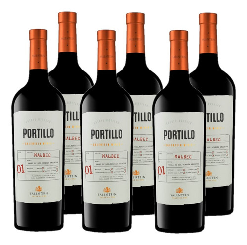 Vino Salentein Portillo Malbec 750 Ml X 6 Unidades