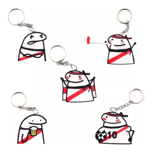 Llaveros Flork Futbol River Meme Stiker Deformito Pack X30