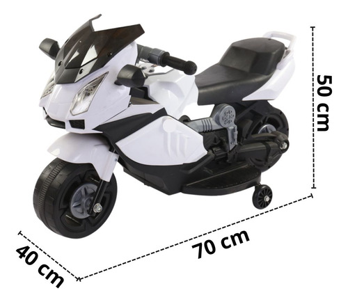 Mini Moto Elétrica Infantil Bateria 6v Bw044br Branca