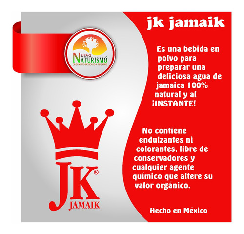 Jk Jamaik 27 Lts Flor De Jamaica Y Semilla Pulverizadas