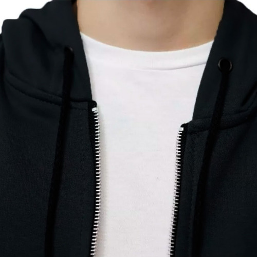Imagen 5 de 7 de Campera Buzo Hombre Rustico Con Capucha No Name Negro