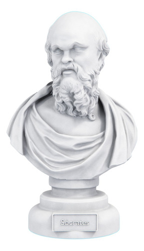 Estátua Busto Sócrates Filósofo Grego Cor Cor Mármore