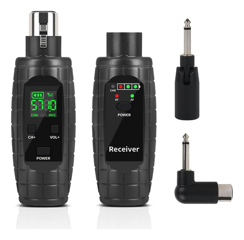 Kadjuh Transmisor Y Receptor Xlr Inalámbrico Uhf Receptor Tr