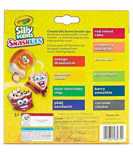 Crayola Silly Scents Smashups 10 Marcadores Con Aroma