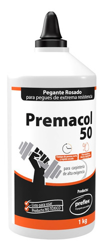Pega / Cola Rosada Para Madera Premacol 50 Preflex 1 Litro