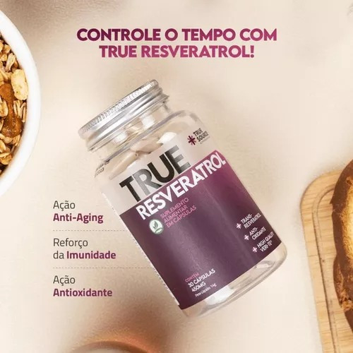 True Resveratrol 450mg (30 Caps) True Source - Sem Sabor Sem Sabor