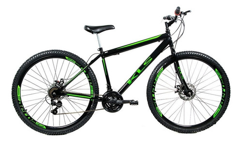 Bicicleta Mtb Kls Sport Gold Aro 29 Freio Disco 21 Marchas Cor Preto Com Verde