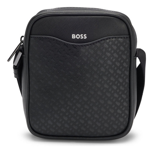 Bolsa Repórter Com Bolso Frontal Padrão De Monograma Boss