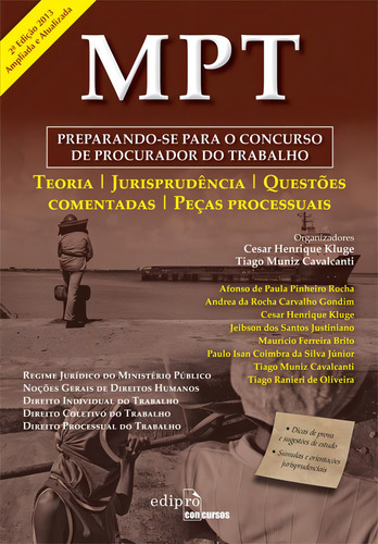 Mpt: Preparando-se Para O Concurso De Procurador Do Trabalho, De Rocha, Afonso De Paula Pinheiro. Editorial Edipro - Edições Profissionais Ltda, Capa Mole Em Português, 2013