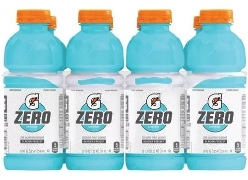 Gatorade Glacial Frezee Azul Sin Azucar Zero 8 Pack 12 Onzas