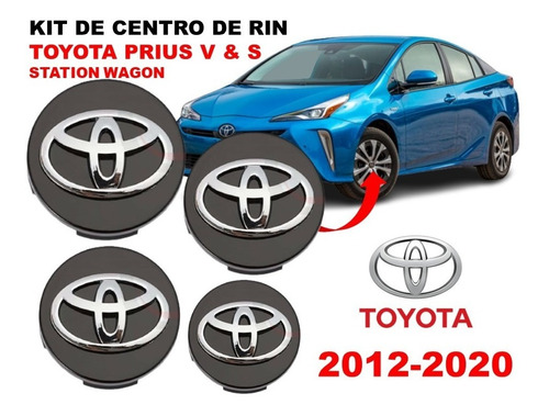 Kit 4 Centros De Rin Toyota Prius 12-20 62 Mm Negros