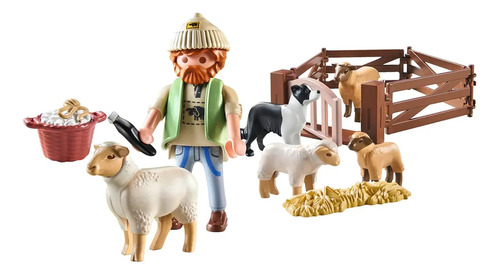Juguete Playmobil Country Pastor Con Rebaño Ovejas Infantil