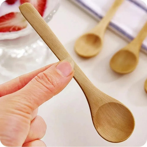 Set 6 Cucharas Bambú Reutilizable Cucharita Pebre Dip Salsas