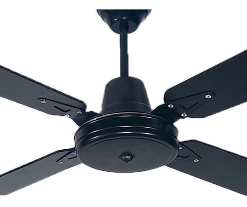 Ventilador De Techo Negro Palas De Madera Laqueada - E A -