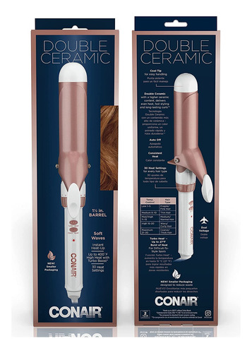Rizador Conair De Doble Ceramica De 1.5 Pulgadas
