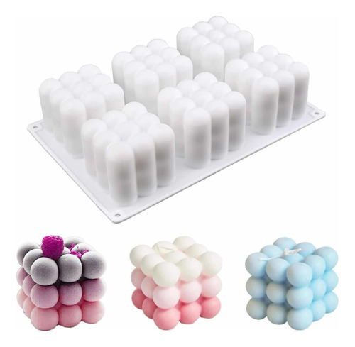 Cubo Molde De Silicona Para Velas Paquete X 6 Cubos