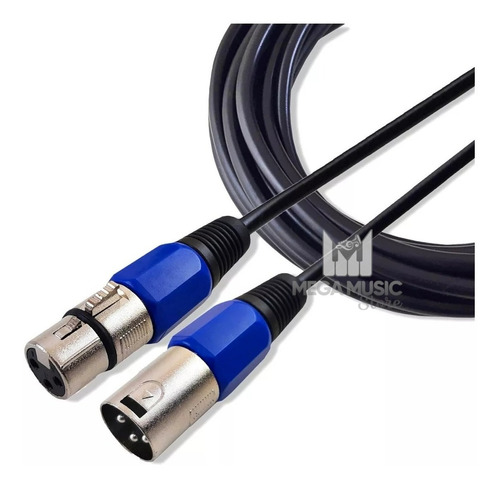 Kit 12 Cabos Microfone Dmx Canon Macho Fêmea Balanceado 5 Mt