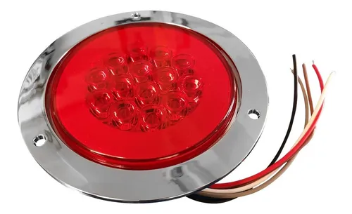 Reversero Redondo Rojo 14 Leds Aro Gel Luz Fija estrobo 4 Pg