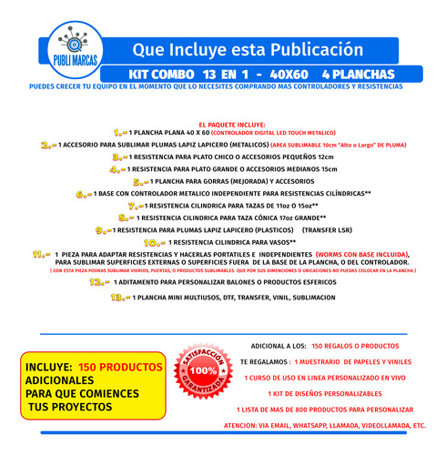 Combo 8 En 1 40x60 3 Planchas Sublimacion A 10 En 1 , S/6