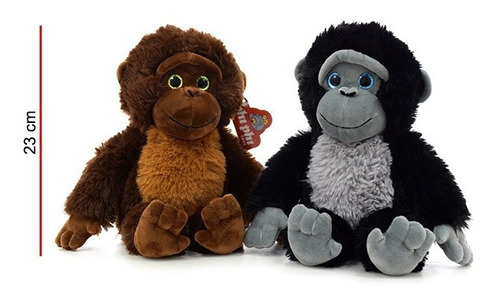Peluche Mono Con Ojos De Vidrio 23 Cm. Original Phi Phi Toys