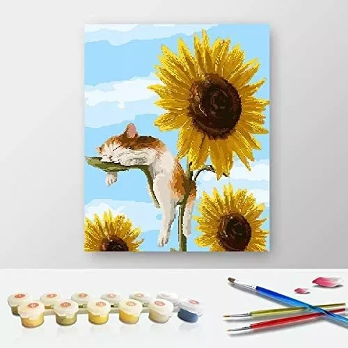 Pintura por números para adultos, kit de pintura al óleo de lienzo para  principiantes, kit de pintura por número para adultos con pinceles,  decoración de pared, flor de 16.0 x 20.0 in