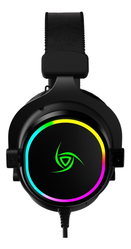 Imagen 2 de 10 de Auriculares Gamer Vsg Singularity Negros Usb Rgb Pc Streamer