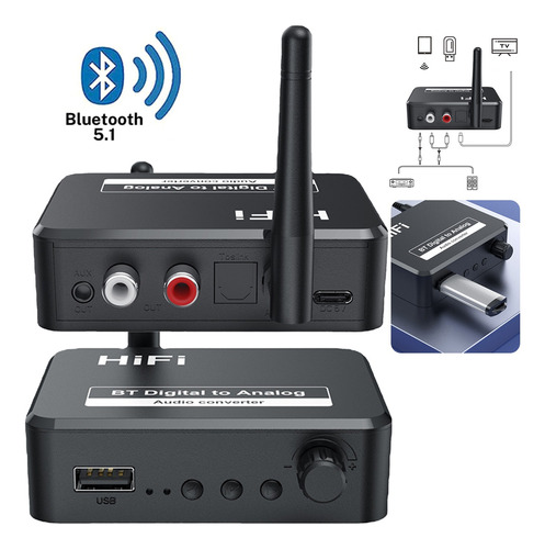 Receptor Con Bluetooth Usb 3.5mm 3 En 1