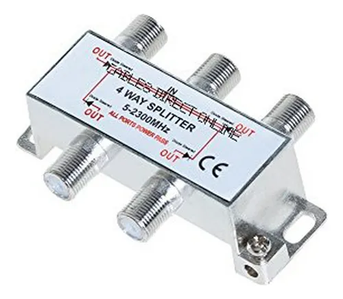 Divisor Coaxial Exterior 4 Vías, Compatible Con Rg6 Rg59, Pa