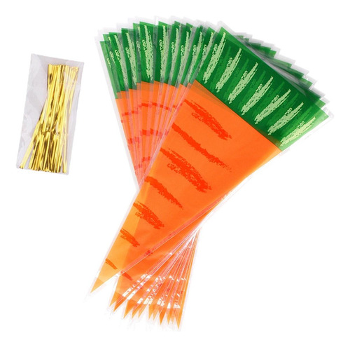 Bolsas De Dulces De Cono En Forma De Zanahoria 20 Piezas