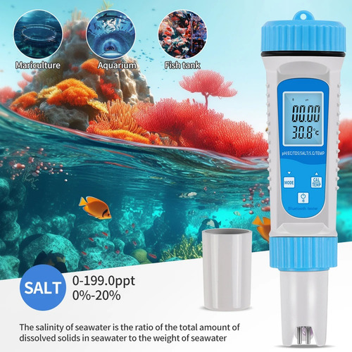 Medidor De Agua Digital Tds Meter 6 En 1 Ec Tds Salt -fs