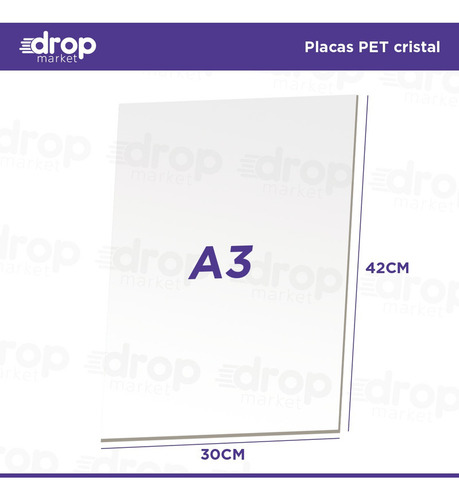 Imagen 2 de 10 de Corte A3 Pet Simil Acrílico Transparente 30x42 0.35mm