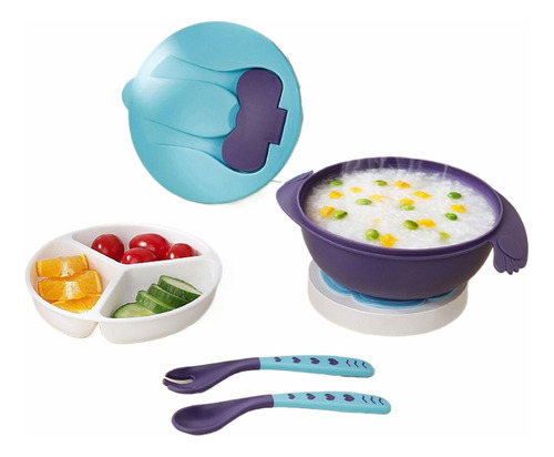 Cuencos Y Cuchara 3pcs Bebés Juego De Alimentación Para Bebé