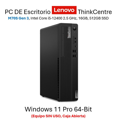  Thinkcentre M70s Gen 3 Intel Core I5-12400, 16gb , 512gb