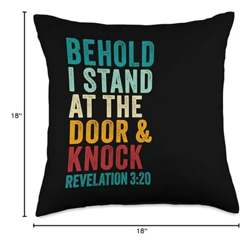 Almohada Con Cita De Jesús: Revelación 3:20 - Toca La Puerta